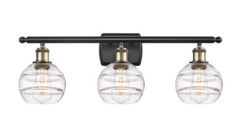 Ballston Three Light Bath Vanity in Black Antique Brass (405|516-3W-BAB-G556-6CL)