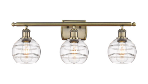 Ballston Three Light Bath Vanity in Antique Brass (405|516-3W-AB-G556-6CL)