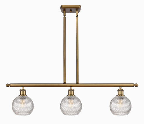 Ballston Three Light Island Pendant in Brushed Brass (405|516-3I-BB-G122C-6CL)