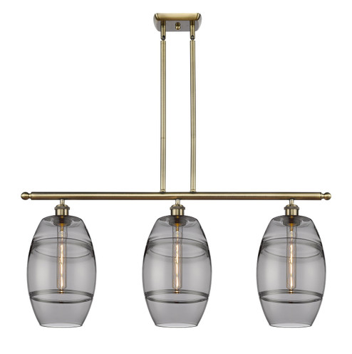 Ballston Three Light Island Pendant in Antique Brass (405|516-3I-AB-G557-8SM)