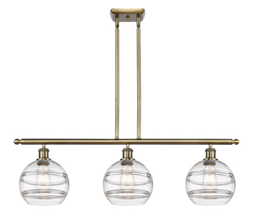Ballston Three Light Island Pendant in Antique Brass (405|516-3I-AB-G556-8CL)