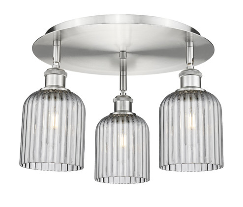 Ballston Three Light Semi-Flush Mount in Satin Nickel (405|516-3C-SN-G559-5CL)