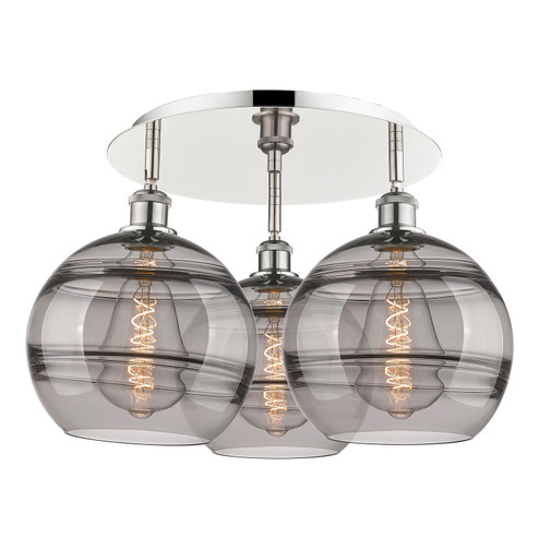 Ballston Three Light Semi-Flush Mount in Polished Nickel (405|516-3C-PN-G556-10SM)
