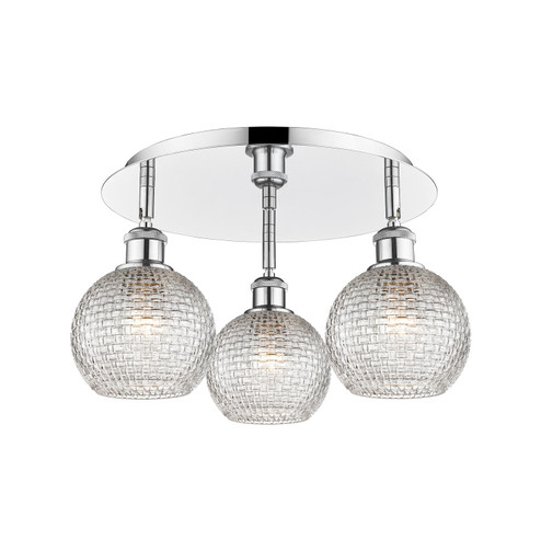 Ballston Three Light Semi-Flush Mount in Polished Chrome (405|516-3C-PC-G122C-6CL)