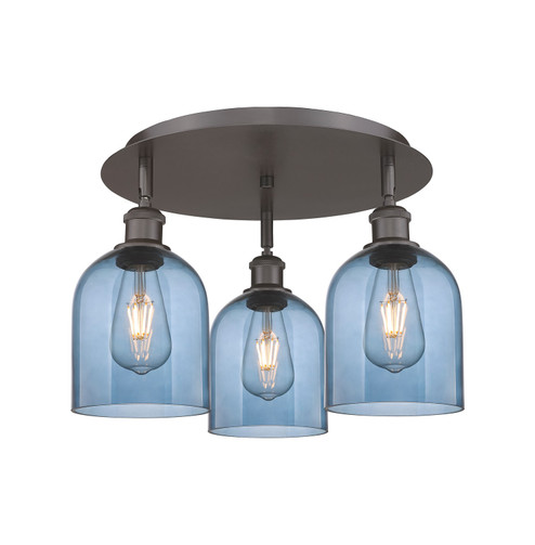 Ballston Three Light Flush Mount in Oil Rubbed Bronze (405|516-3C-OB-G558-6BL)