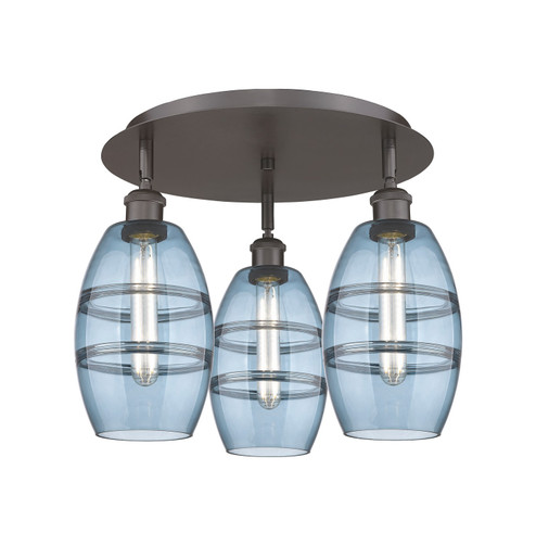 Ballston Three Light Semi-Flush Mount in Oil Rubbed Bronze (405|516-3C-OB-G557-6BL)