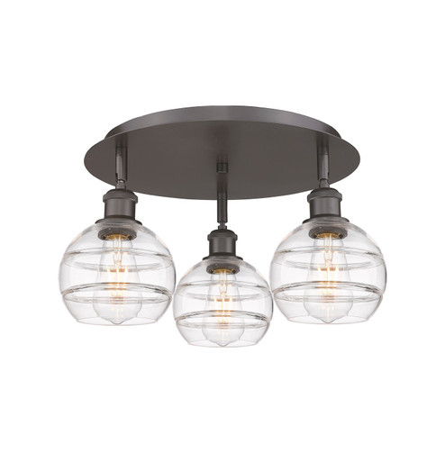 Ballston Three Light Semi-Flush Mount in Oil Rubbed Bronze (405|516-3C-OB-G556-6CL)
