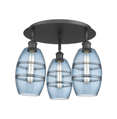 Ballston Three Light Semi-Flush Mount in Matte Black (405|516-3C-BK-G557-6BL)
