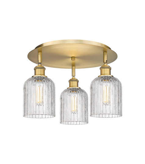 Ballston Three Light Semi-Flush Mount in Brushed Brass (405|516-3C-BB-G559-5CL)