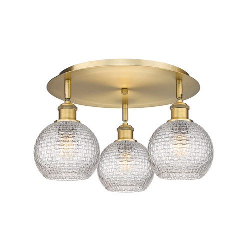 Ballston Three Light Semi-Flush Mount in Brushed Brass (405|516-3C-BB-G122C-6CL)