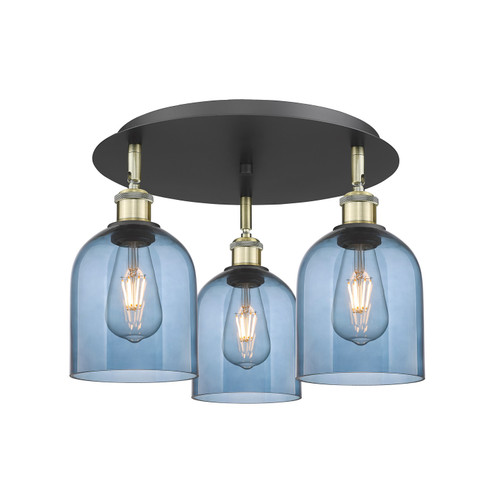 Downtown Urban Three Light Flush Mount in Black Antique Brass (405|516-3C-BAB-G558-6BL)