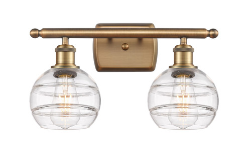 Ballston Two Light Bath Vanity in Brushed Brass (405|516-2W-BB-G556-6CL)