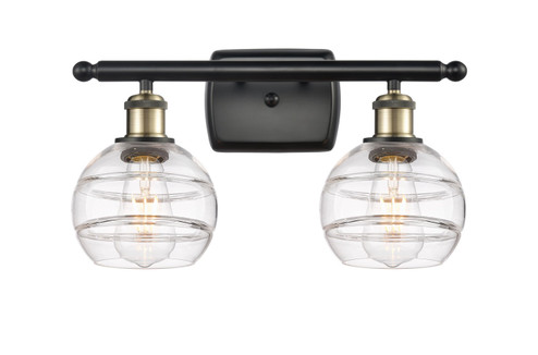 Ballston Two Light Bath Vanity in Black Antique Brass (405|516-2W-BAB-G556-6CL)