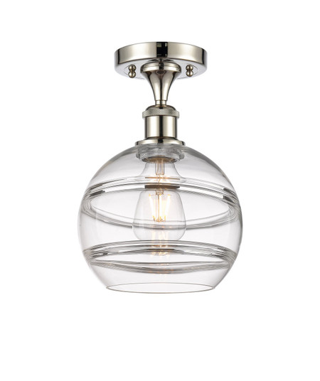 Ballston One Light Semi-Flush Mount in Polished Nickel (405|516-1C-PN-G556-8CL)