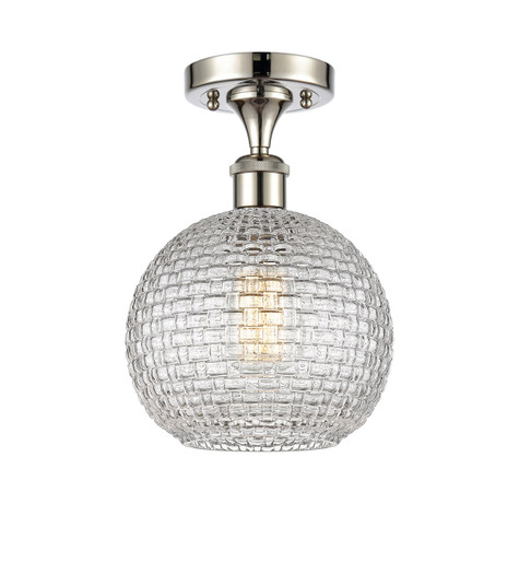 Ballston One Light Semi-Flush Mount in Polished Nickel (405|516-1C-PN-G122C-8CL)