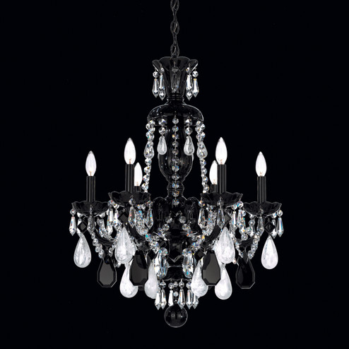 Hamilton Rock Crystal Six Light Chandelier in Jet Black (53|5535BK)