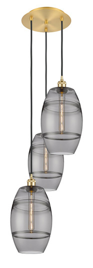 Ballston Three Light Pendant in Satin Gold (405|113B-3P-SG-G557-8SM)