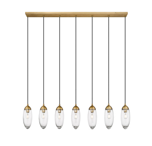 Arden Seven Light Linear Chandelier in Rubbed Brass (224|651P-7L-RB)