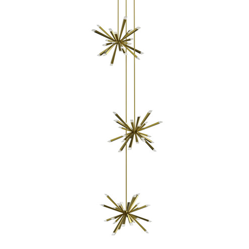 Starburst LED Pendant in Brushed Brass (326|STB-T40-BB-27U-30K)