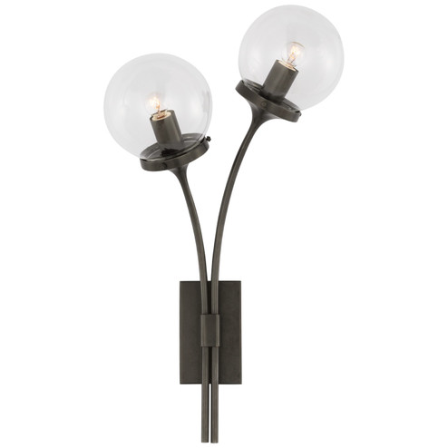 Prescott Two Light Wall Sconce in Bronze (268|KS 2407BZ-CG)