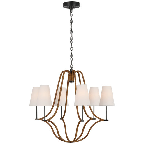 Biscayne LED Chandelier in Bronze and Natural Rattan (268|CHC 5581BZ/NRT-L)