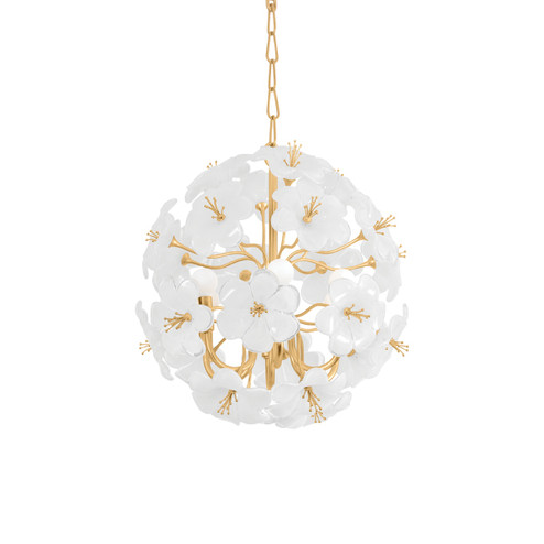 Hygea Six Light Chandelier in Gold Leaf (68|367-22-GL)
