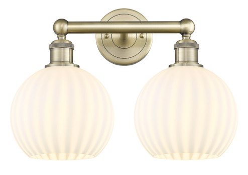 Edison Two Light Bath Vanity in Antique Brass (405|616-2W-AB-G1217-8WV)
