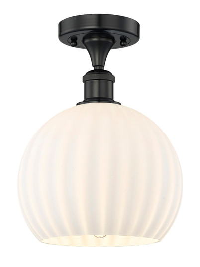 Edison One Light Semi-Flush Mount in Matte Black (405|616-1F-BK-G1217-10WV)