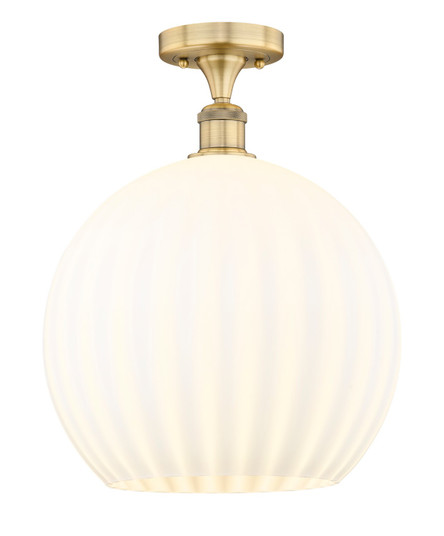 Edison One Light Semi-Flush Mount in Brushed Brass (405|616-1F-BB-G1217-14WV)