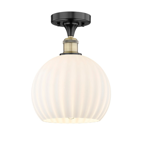 Edison One Light Semi-Flush Mount in Black Antique Brass (405|616-1F-BAB-G1217-10WV)