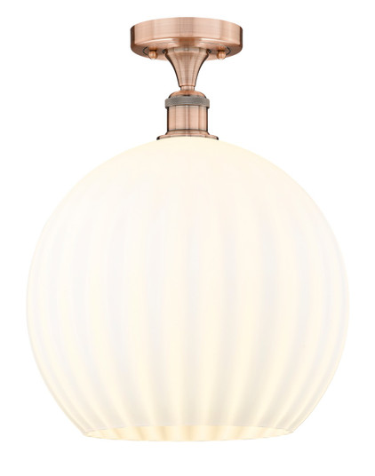 Edison One Light Semi-Flush Mount in Antique Copper (405|616-1F-AC-G1217-14WV)