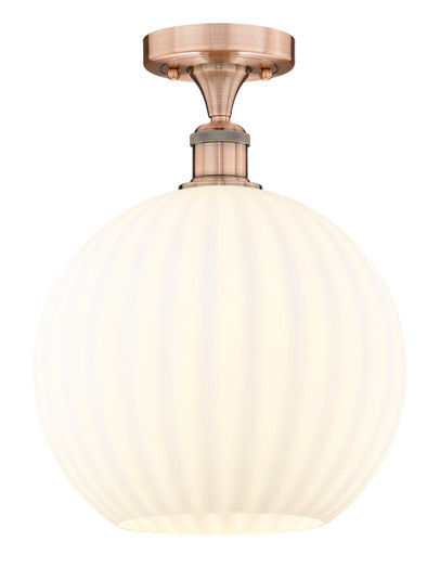 Edison One Light Semi-Flush Mount in Antique Copper (405|616-1F-AC-G1217-12WV)