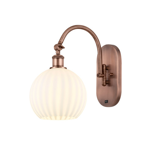 Ballston One Light Swing Arm in Antique Copper (405|518-1W-AC-G1217-8WV)