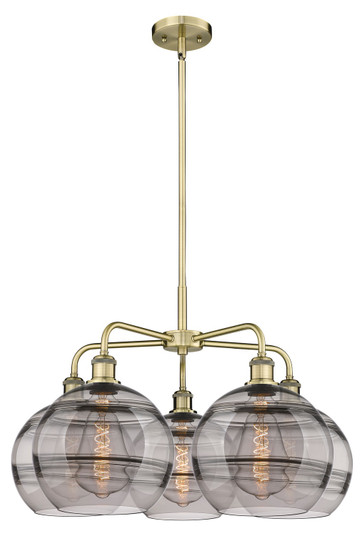Ballston Five Light Chandelier in Antique Brass (405|516-5CR-AB-G556-10SM)