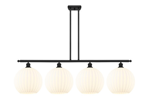Ballston Four Light Island Pendant in Matte Black (405|516-4I-BK-G1217-12WV)