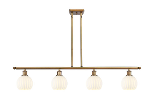 Ballston Four Light Island Pendant in Brushed Brass (405|516-4I-BB-G1217-6WV)