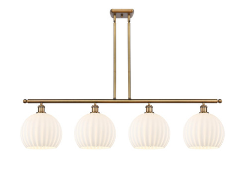 Ballston Four Light Island Pendant in Brushed Brass (405|516-4I-BB-G1217-10WV)