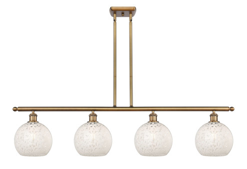 Ballston Four Light Island Pendant in Brushed Brass (405|516-4I-BB-G1216-8WM)