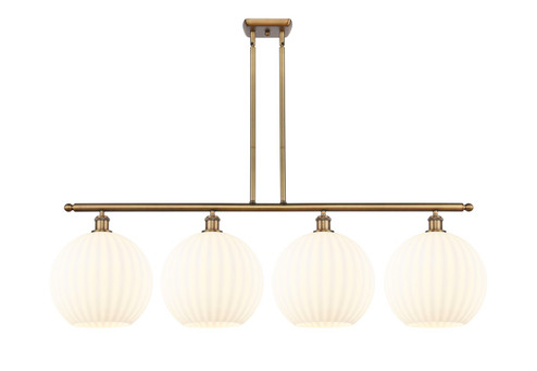Ballston Four Light Island Pendant in Brushed Brass (405|516-4I-BB-G1217-12WV)