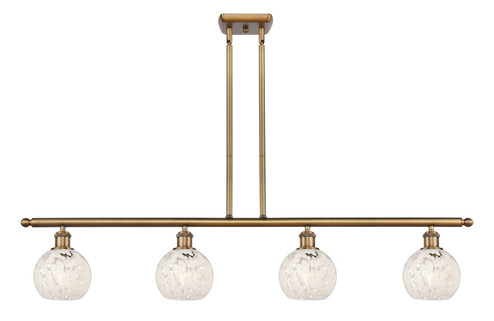 Ballston Four Light Island Pendant in Brushed Brass (405|516-4I-BB-G1216-6WM)