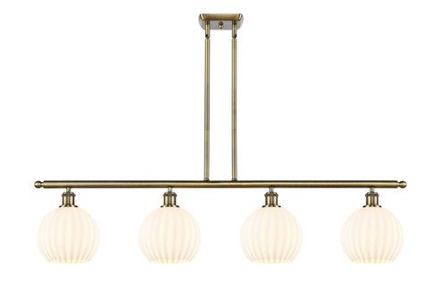 Ballston Four Light Island Pendant in Antique Brass (405|516-4I-AB-G1217-8WV)