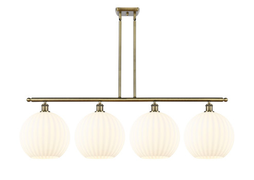 Ballston Four Light Island Pendant in Antique Brass (405|516-4I-AB-G1217-12WV)