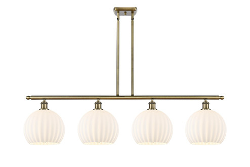 Ballston Four Light Island Pendant in Antique Brass (405|516-4I-AB-G1217-10WV)