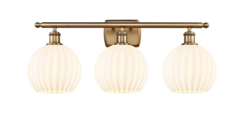 Ballston Three Light Bath Vanity in Brushed Brass (405|516-3W-BB-G1217-8WV)