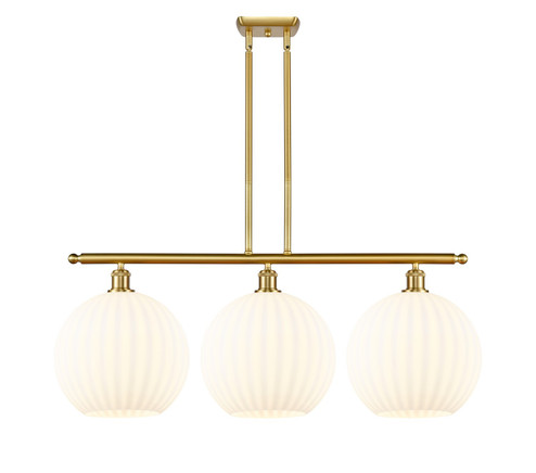 Ballston Three Light Island Pendant in Satin Gold (405|516-3I-SG-G1217-12WV)