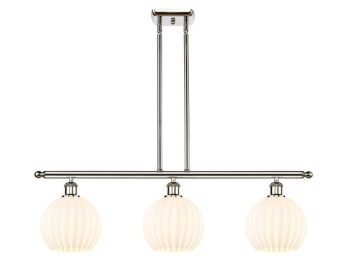 Ballston Three Light Island Pendant in Polished Nickel (405|516-3I-PN-G1217-8WV)