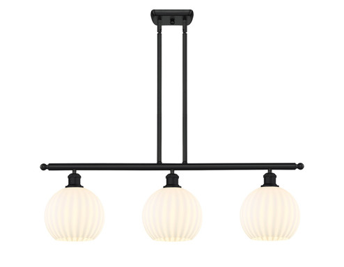 Ballston Three Light Island Pendant in Matte Black (405|516-3I-BK-G1217-8WV)