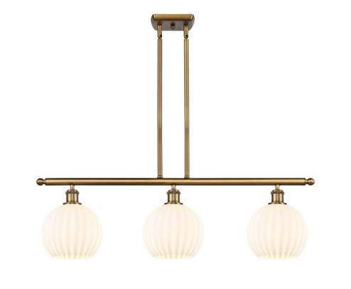 Ballston Three Light Island Pendant in Brushed Brass (405|516-3I-BB-G1217-8WV)