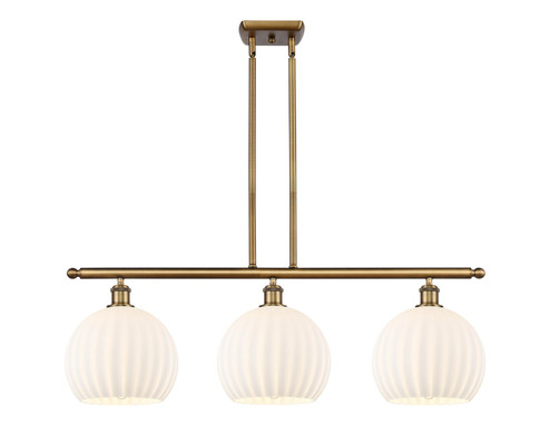Ballston Three Light Island Pendant in Brushed Brass (405|516-3I-BB-G1217-10WV)