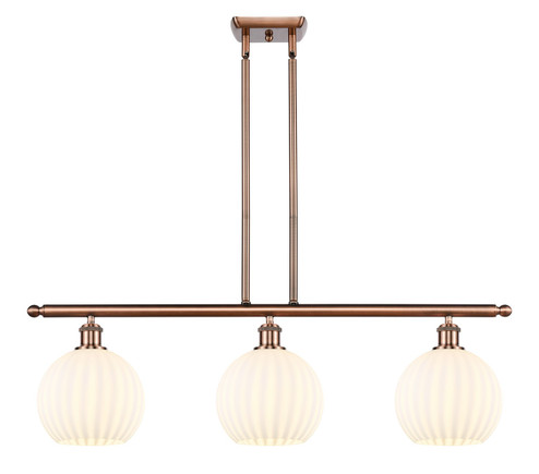 Ballston Three Light Island Pendant in Antique Copper (405|516-3I-AC-G1217-8WV)
